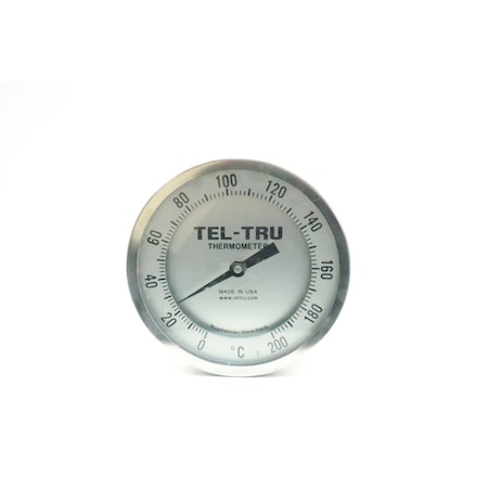 TEL-TRU 5In 1/2In 23-1/4In 0-200C Npt Bimetal Thermometer 850870